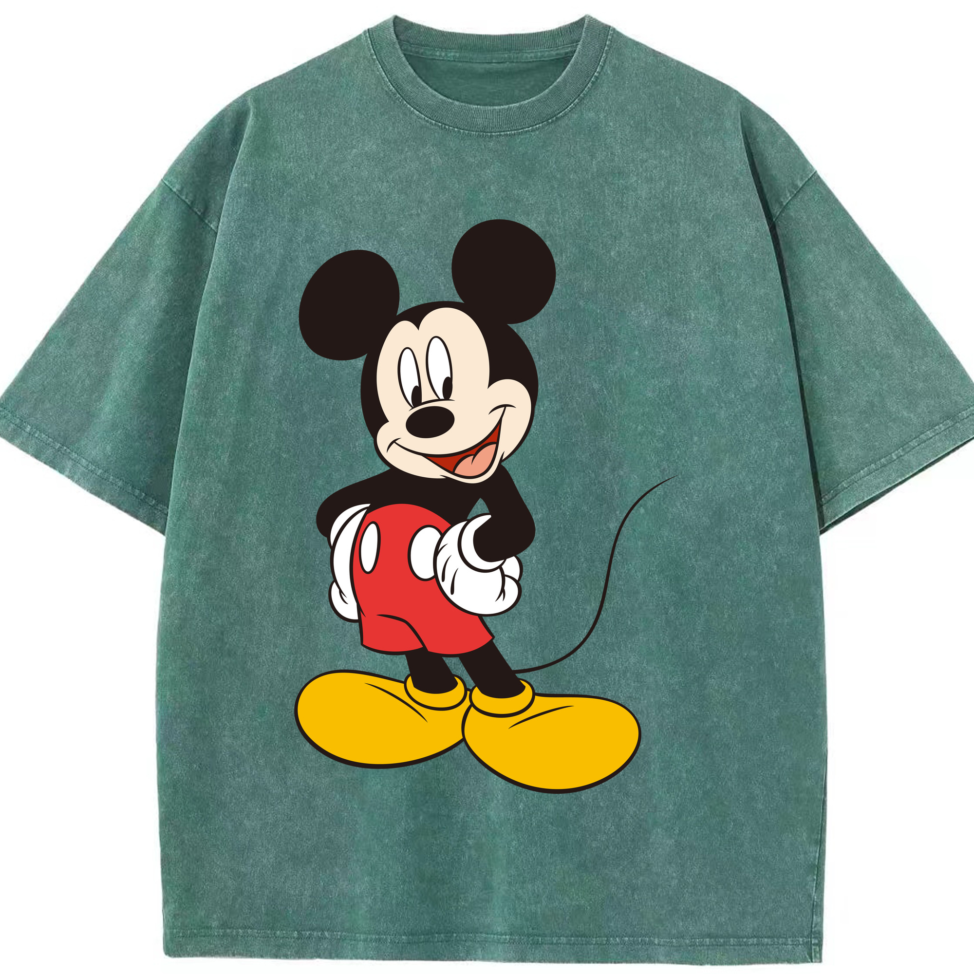 （画像用） ミッキーマウス Mickey Mouse 綿100% ヴィンテージ風 半袖Tシャツ（フロントプリント）